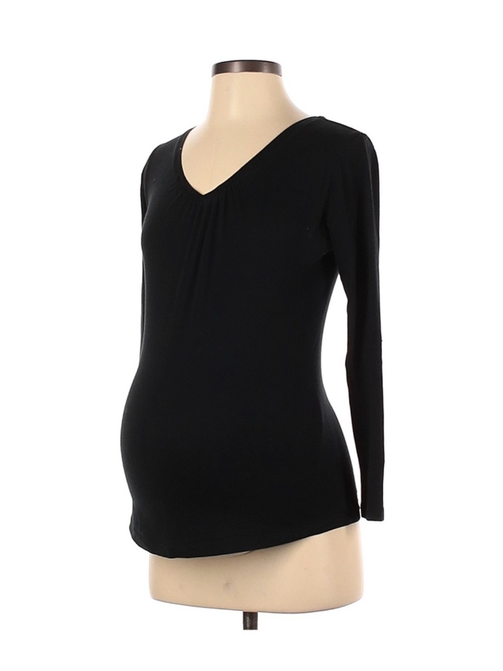 LIZ LANGE MATERNITY Black V-Neck Maternity Long Sleeve Top